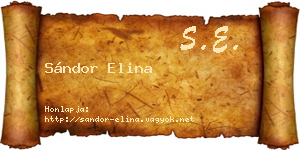 Sándor Elina névjegykártya