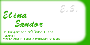 elina sandor business card